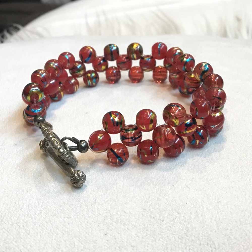 Vintage Toggle Clasp Beaded Bracelet